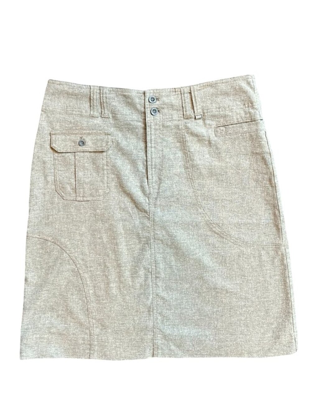 REI Skirt Womens 12 Gray Green Hemp Recycled PET Utility Pockets Casual Hiking